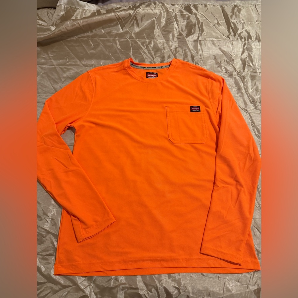 Wrangler Men's Orange Long Sleeve Shirt